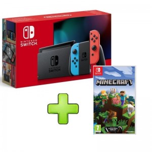 Consola Nintendo Switch V2 2019 Azul/Vermelha + Minecraft 