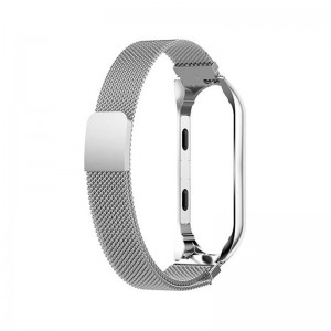 Bracelete COOL para Xiaomi Mi Band 5 / Mi Band 6 / Amazfit Band 5 Metal Silver