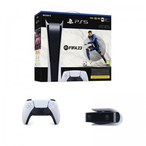 Consola Sony PlayStation 5 825GB Digital Edition + FIFA 23 (Digital Code) + 2º Comando DualSense PS5 + Câmara HD