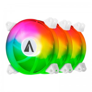 Ventoinha Abysm Arclight 120mm ARGB PWM Branca (Pack 3) + Controlador