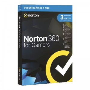 Norton 360 for Gamers Cloud 50GB 1 User, 3 Dispositivos, 1 Ano Caixa Física