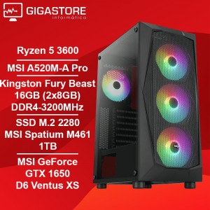 Desktop Gaming Ryzen 5 3600 GTX 1650 16GB RAM 1TB SSD W11
