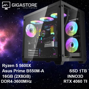 Desktop Gaming Ryzen 5 5600X RTX 4060 TI 16GB RAM 1TB SSD W11