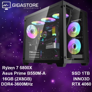Desktop Gaming Ryzen 7 5800X RTX 4060 16GB RAM 1TB SSD W11