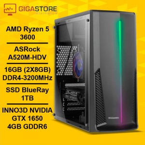 Desktop Gaming Ryzen 5 3600 GTX 1650 16GB RAM 1TB SSD W11