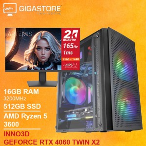 Desktop Gaming Ryzen 5 3600 RTX 4060 16GB RAM 512GB SSD W11