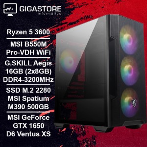 Desktop Gaming Ryzen 5 3600 GTX 1650 16GB RAM 500GB SSD W11