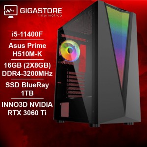 Desktop Gaming i5-11400F RTX 3060 Ti 16GB RAM 1TB SSD W11