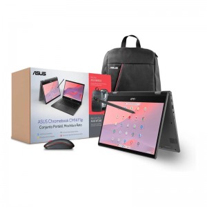 Portátil ASUS Chromebook CM14 Flip CM1402FM2A 14" MediaTek Kompanio 520 8GB 128GB eMMC ChromeOS + Mochila ASUS Nereus + Rato ASUS UT300