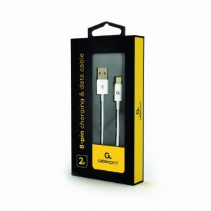 Cabo Gembird CC-USB2P-AMLM-2M-W USB-A para Lightning 2m