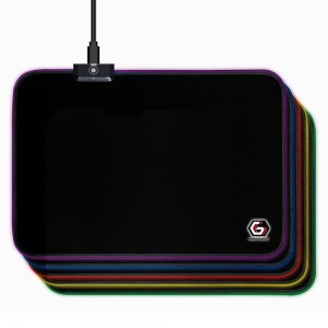 Tapete Gembird MP-GAMELED-M Gaming Mousepad LED Light Effect Preto M-Size
